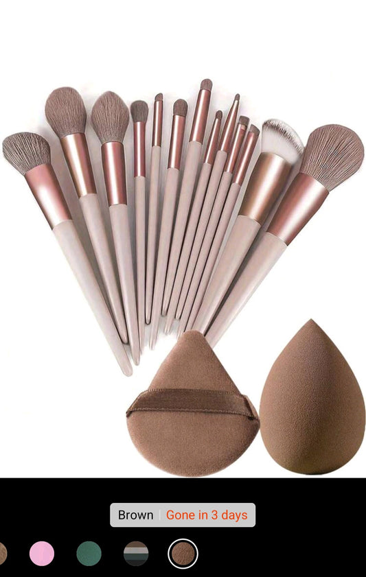 Makeup brushes including brush holder