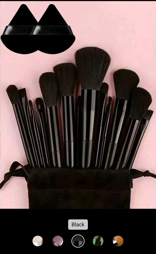 Makeup brushes including brush holder